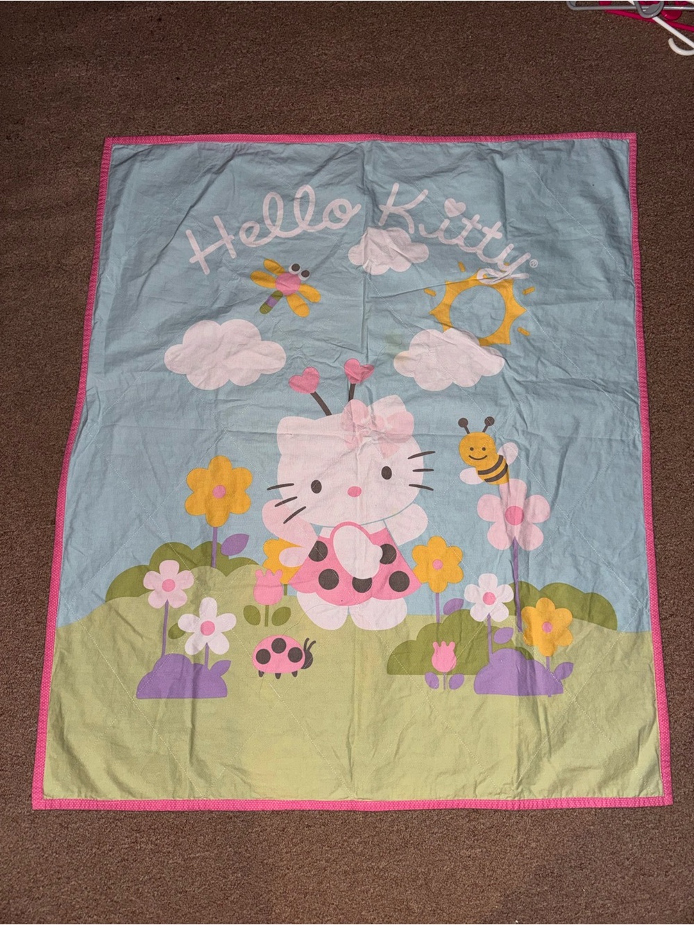 Hello Kitty Pink & Blue Kids Bedding Throw Blanket
